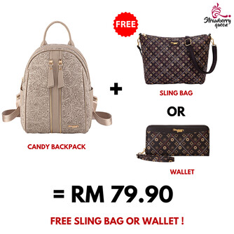 [PRE ORDER] CANDY BACKPACK - FLORAL CD, LATTE